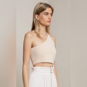 A.L.C. Colby One-Shoulder Top Tan